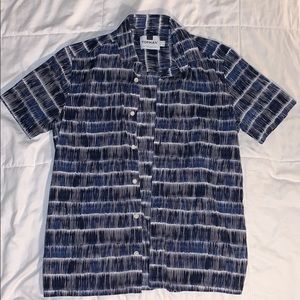 Topman Men’s Blue Tile Stripe Shirt Size S